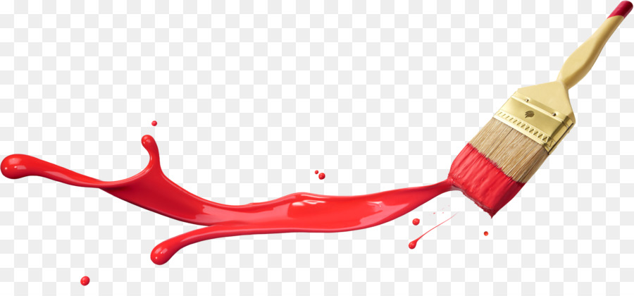 pincel e tinta vermelha